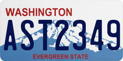 WA license plate AST2349