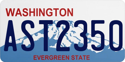 WA license plate AST2350