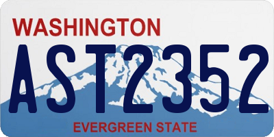 WA license plate AST2352