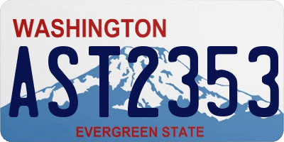 WA license plate AST2353