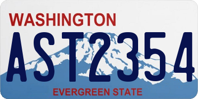 WA license plate AST2354