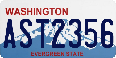 WA license plate AST2356