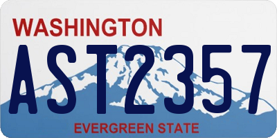 WA license plate AST2357