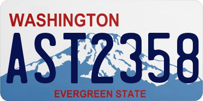 WA license plate AST2358