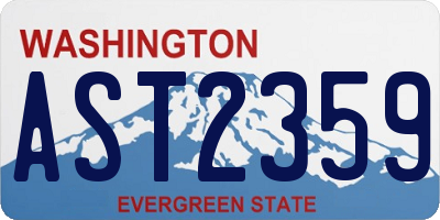 WA license plate AST2359