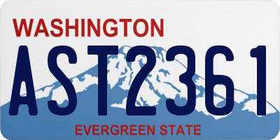 WA license plate AST2361
