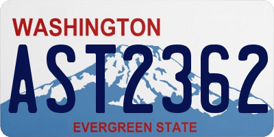 WA license plate AST2362