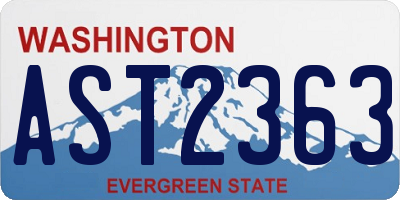 WA license plate AST2363