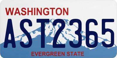 WA license plate AST2365