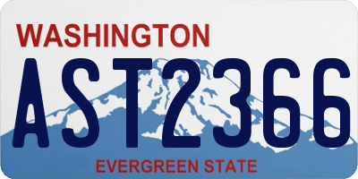 WA license plate AST2366