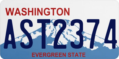 WA license plate AST2374