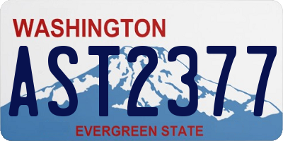 WA license plate AST2377