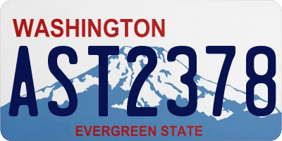 WA license plate AST2378