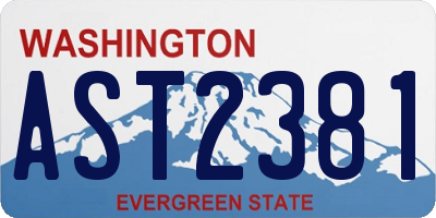 WA license plate AST2381