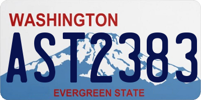 WA license plate AST2383