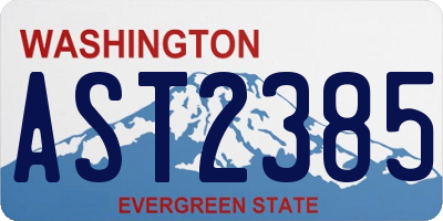 WA license plate AST2385