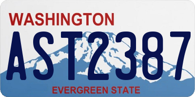 WA license plate AST2387