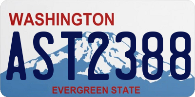 WA license plate AST2388