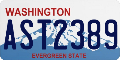 WA license plate AST2389