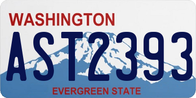 WA license plate AST2393