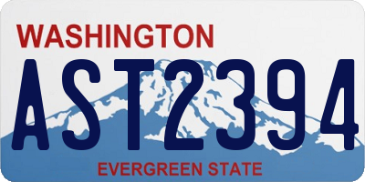 WA license plate AST2394