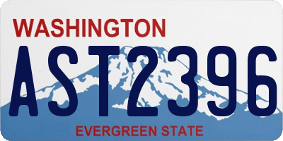 WA license plate AST2396