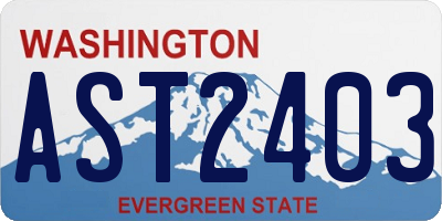 WA license plate AST2403