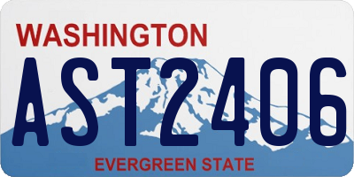 WA license plate AST2406