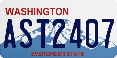 WA license plate AST2407