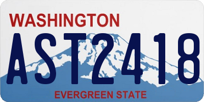 WA license plate AST2418