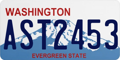 WA license plate AST2453