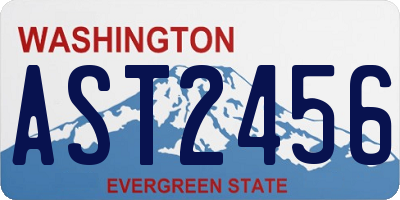 WA license plate AST2456