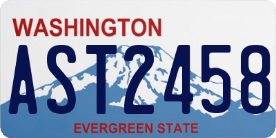 WA license plate AST2458