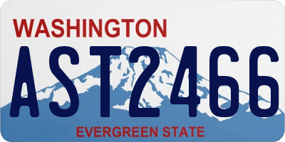 WA license plate AST2466