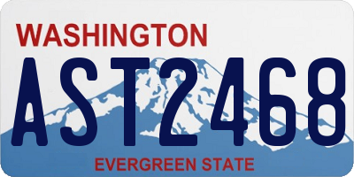 WA license plate AST2468