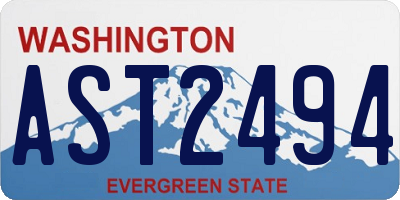 WA license plate AST2494