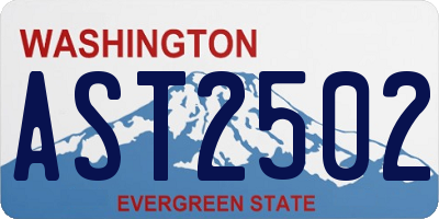 WA license plate AST2502