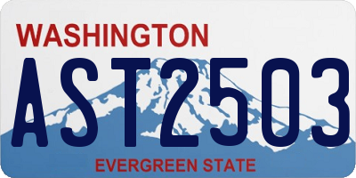 WA license plate AST2503