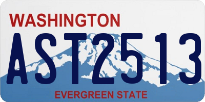 WA license plate AST2513