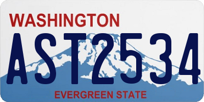 WA license plate AST2534