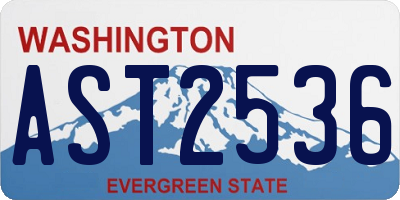 WA license plate AST2536