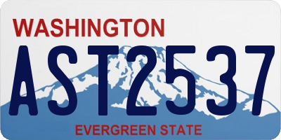 WA license plate AST2537