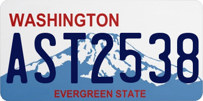 WA license plate AST2538