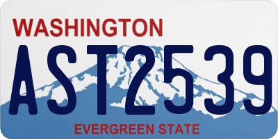 WA license plate AST2539