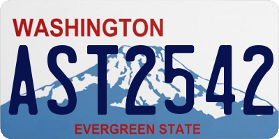 WA license plate AST2542