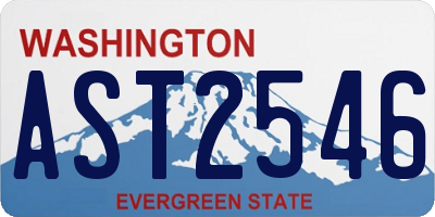 WA license plate AST2546