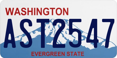 WA license plate AST2547