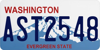 WA license plate AST2548