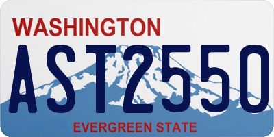 WA license plate AST2550