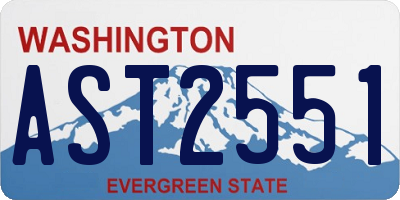 WA license plate AST2551